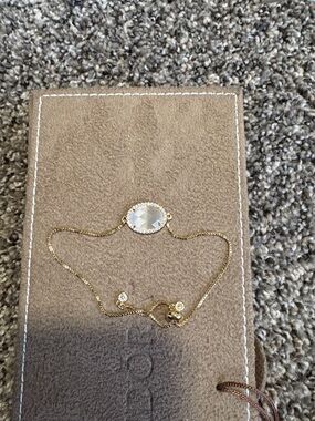 Karen Scott Gold Bracelet with Clear Oval Crystal